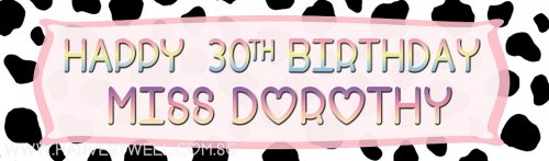 Cow Print Birthday Customized Banner