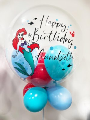Personalised Mermaid Happy Birthday Theme Bubble Balloon Singapore
