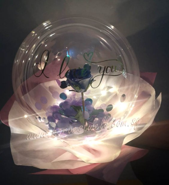 I Love You Personalized Balloon Handheld Bouquet Singapore