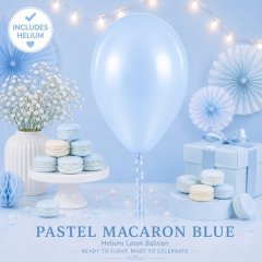 Pastel Macaron BLUE Helium Latex Balloon