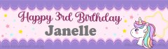 Pastel Unicorn Birthday Customized Banner