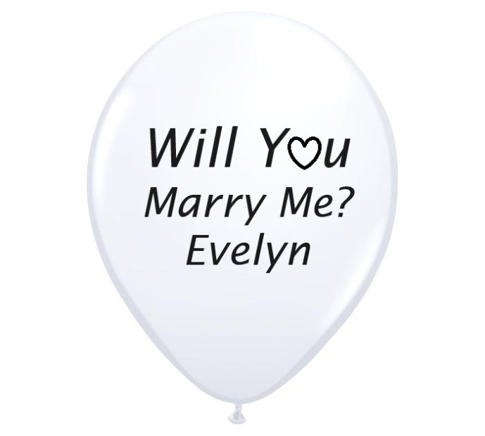 Print Wedding Proposal Latex Balloons Singapore