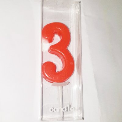 Red Number 3 Birthday Candle Singapore