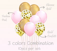 Pink & Gold Helium Balloon Bundle