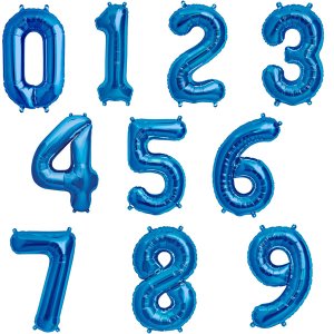 number megaloon blue balloon