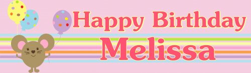 Little Mice (Pink) Birthday Customized Banner