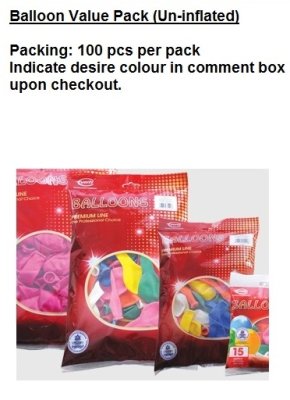 Balloon Value Pack (100pcs per pack) Singapore
