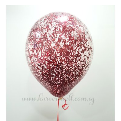 Red Glitter Helium Latex Balloon Singapore