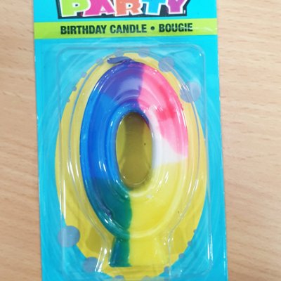 Number 0 Rainbow Numeral Candle Singapore