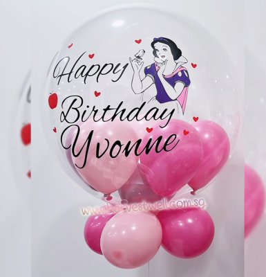 Personalised Princess Snow White Theme Bubble Balloon Singapore