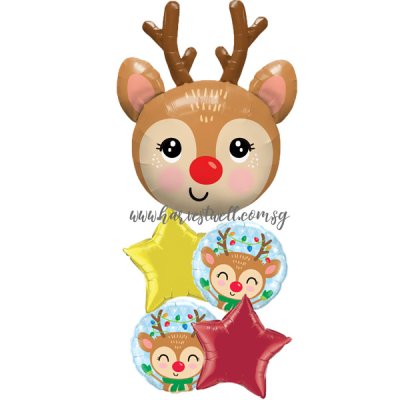 Christmas Red Nosed Reindeer Balloon Package Singapore