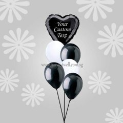 Customize Black Foil Balloon On Top Balloon Bouquet