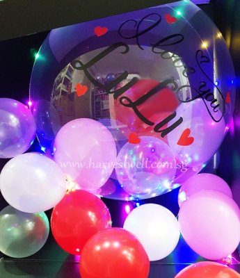 I Love You Customize Surprise Balloon Gift Box Singapore