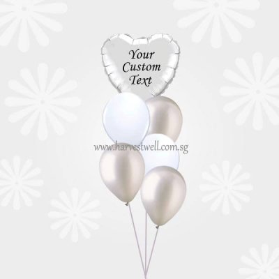 Customize Silver Foil Balloon On Top Balloon Bouquet Singapore