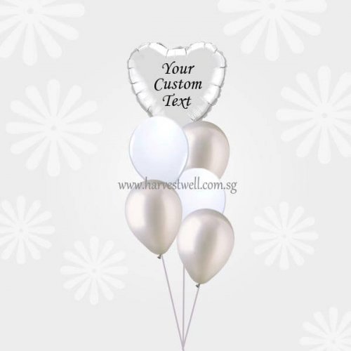 Customize Silver Foil Balloon On Top Balloon Bouquet