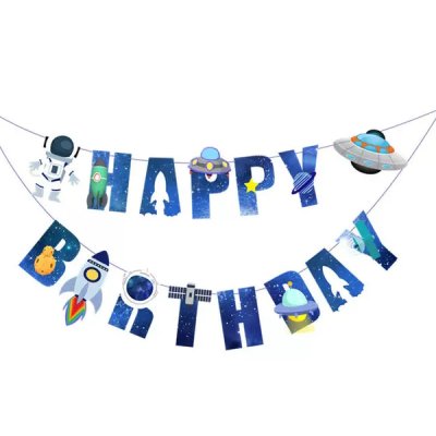 Happy Birthday Astronaut Jointed Banner Singapore