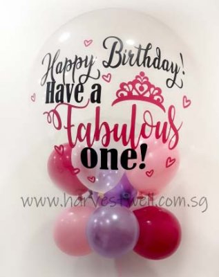 Customised Fabulous One Birthday Bubble Balloon Singapore