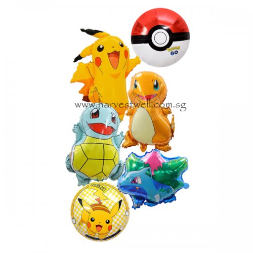 Pokemon Gang Birthday Balloon Bouquet