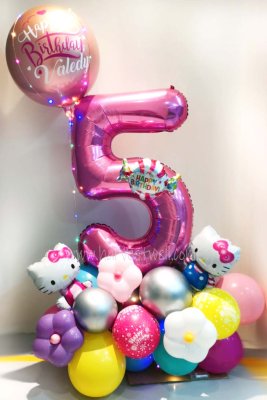 Personalised Themed Single Number Balloon Centerpiece Singapore