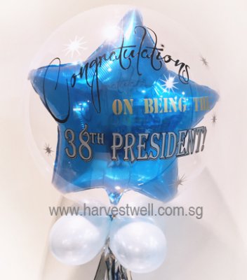 Congratulation Star Balloon In Customize Bubble Balloon Singapore