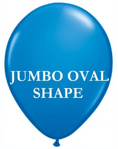 Blue Jumbo Oval Shape Helium Latex Balloon