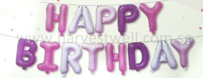 Happy Birthday Pastel Mini Letter Balloon Set Singapore