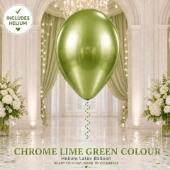 Chrome Lime Green Helium Latex Balloon