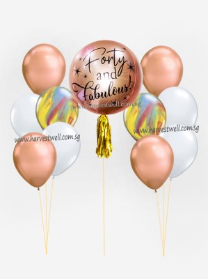 Personalize ORBZ Rose Gold ORBZ Balloon Bundle Set Singapore