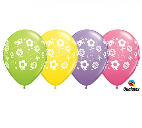 Fun Flower Wrap Assortment Hellium Latex Balloons