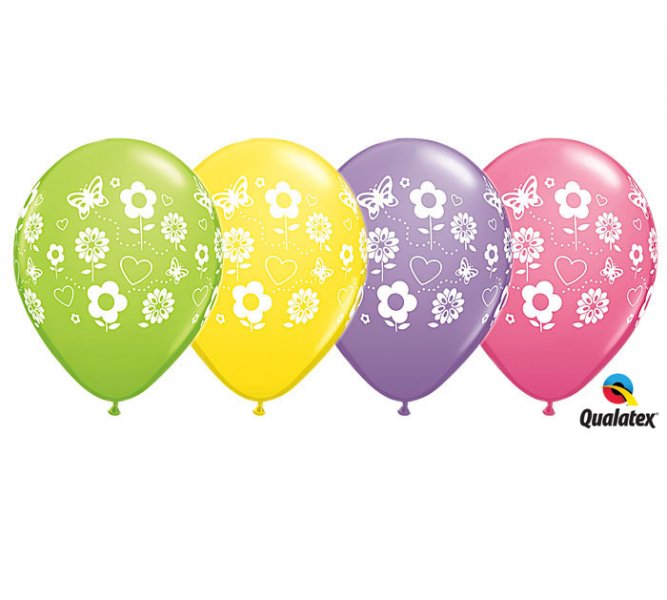 Fun Flower Wrap Assortment Hellium Latex Balloons
