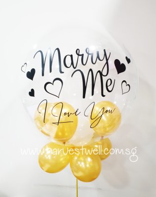 Customised Proposal Marry Me Bubble Balloon Singapore