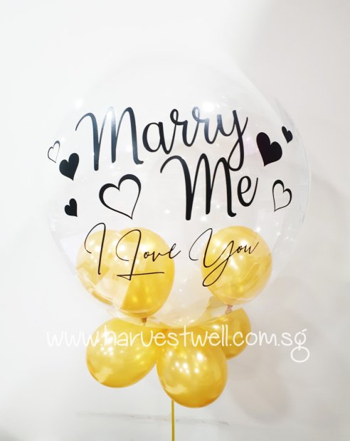 Customised Proposal Marry Me Bubble Balloon Singapore
