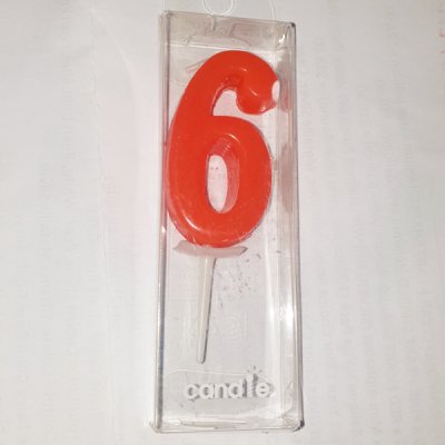 Red Number 6 Birthday Candle Singapore