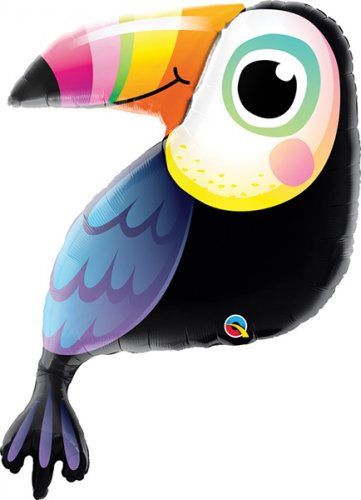 Tropical Colorful Toucan Super Shape Mylar Balloon