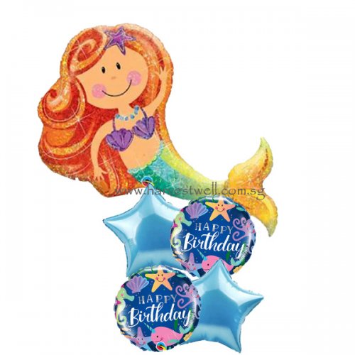 Merry Mermaid Birthday Balloon Package