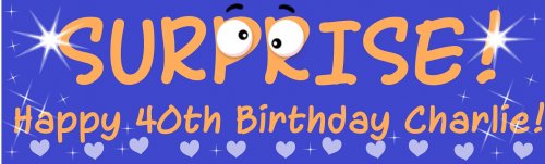 SUPRISE! Happy Birthday Customized Banner