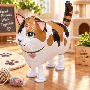 Calico Cat Walking Pet Animal Balloon