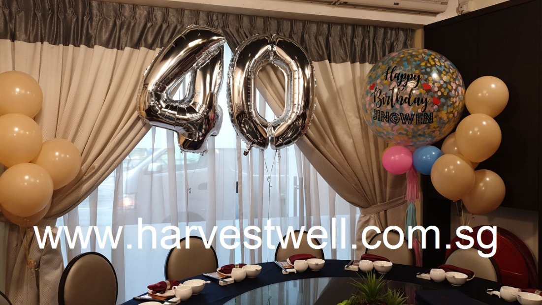 Megaloon Number Silver Foil Balloon Singapore