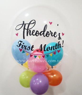 Customised First Month Baby Bubble Balloon Singapore