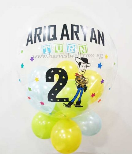 Personalised Woody Theme Bubble Balloon