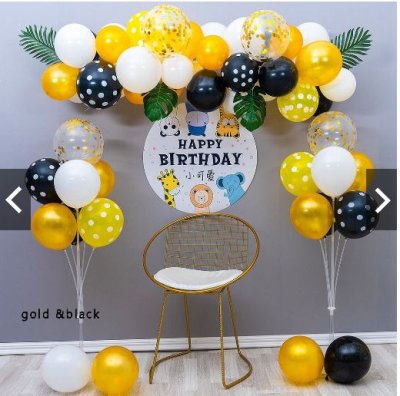 Balloon Garland Gold and White Singapore