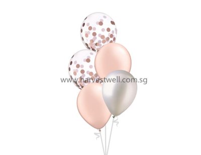 Create Your Own Bouquet 5 Balloons MIX 2 Confetti Singapore