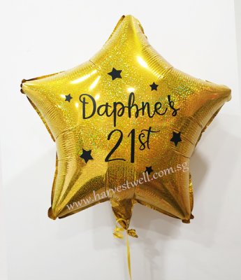 Custom Print on Sparkling Star Customized Balloon Singapore