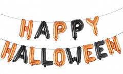HAPPY HALLOWEEN Orange Black Mini Letter Foil Balloons