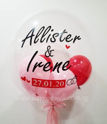 Customised Couple Anniversary Bubble Balloon Singapore