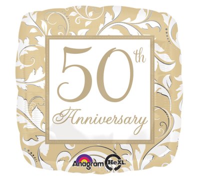50th Anniversary Square Mylar Balloon Singapore