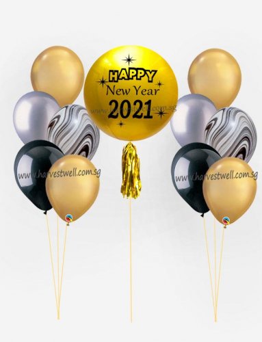 Personalize Happy New Year 2023 ORBZ Balloon Bundle Set