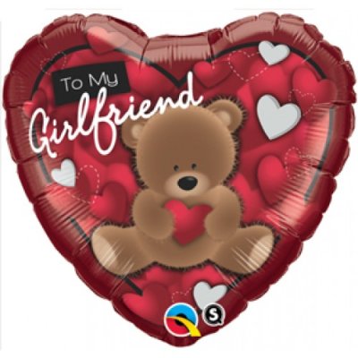Cute Bear To My Girlfriend Mylar Balloon Singapore