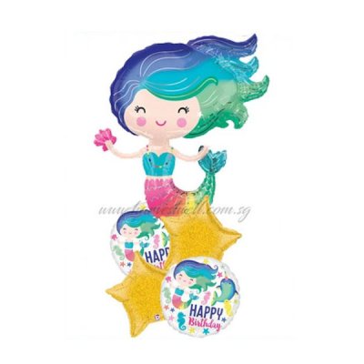 Colorful Mermaid Birthday Balloon Package Singapore