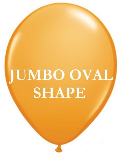 Orange Jumbo Oval Shape Helium Latex Balloon